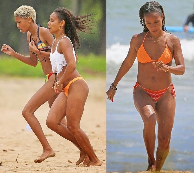 bikini moms photos beach bikini off stunning daughter shows smith hits jada bod willow pinkett