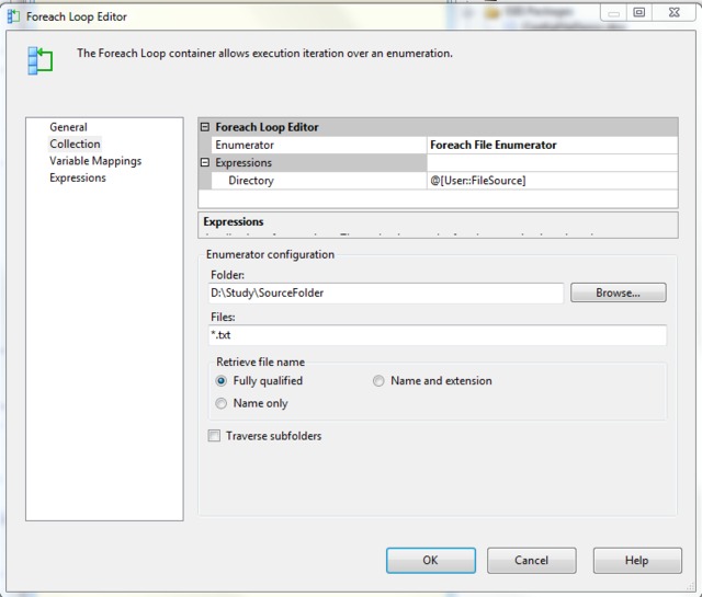 filename.txt posted using use package configuration ssis foreachloop