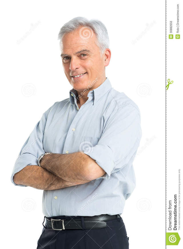 man mature porn mature man white background senior happy portrait isolated hands folded