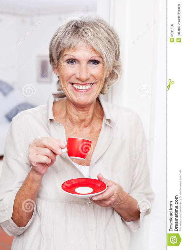 old picture porn woman free older woman old small cup red using happy standing stock drinking viewer coffee smiling modern royalty indoors vivacious espresso
