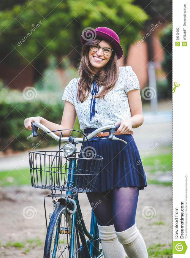 old picture porn woman woman old photo park stock fashioned bicycle