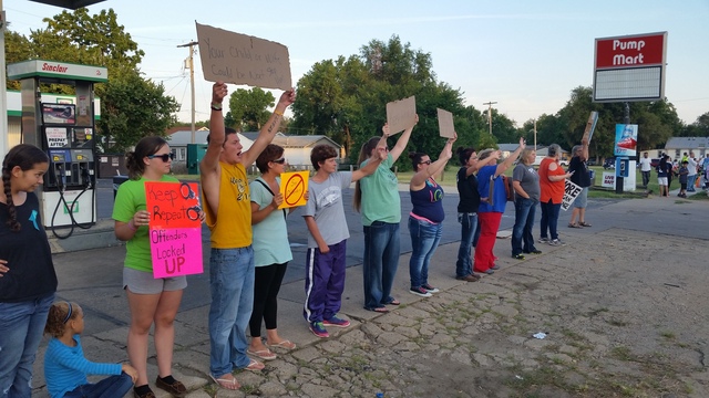 old porn skanks after sexual pump assault crowd gathers boycott mart