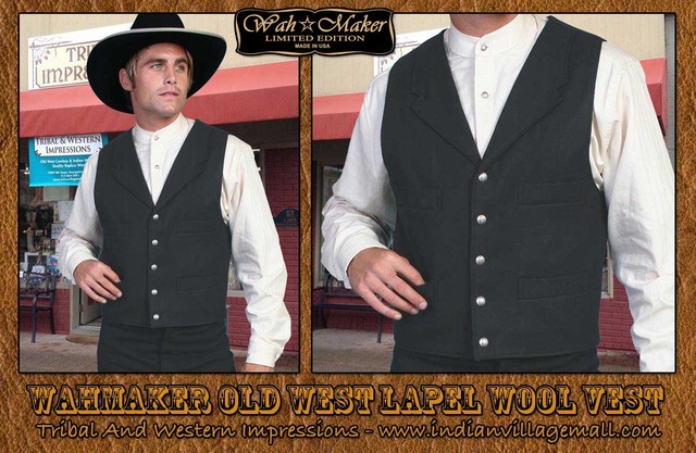 old west porn old black from west western vest vests notched lapel scully tribnal