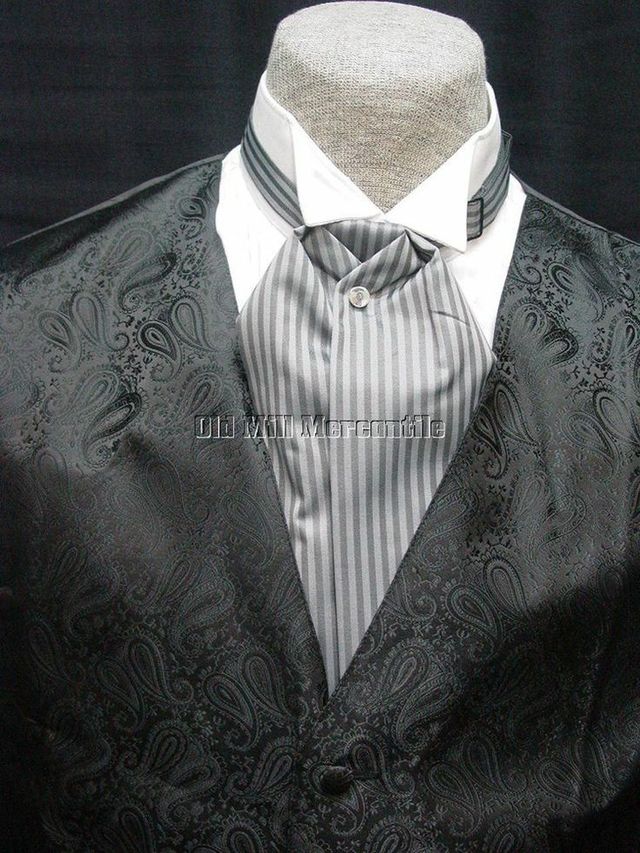 old west porn old grey wedding west mens formal tie gray ascot cravat