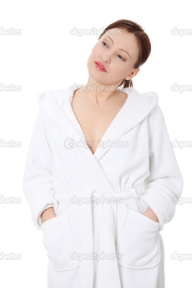 mature lady photos mature woman photo depositphotos stock bathrobe
