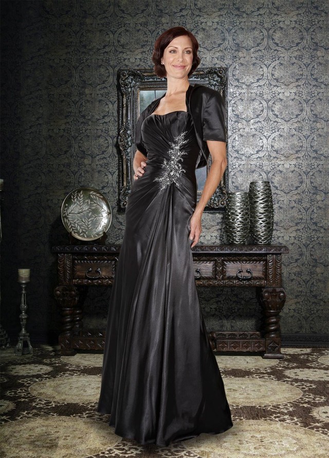 mature sexy mature mother black sexy dress charming eye brides catching formal feminine eyecatching taffeta fabric