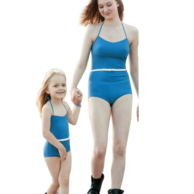 mom bikini mom women blue beach bikini daughter bath summer suit solid cheap kids font htb xxfxxxb rpxxxxaqapxxq