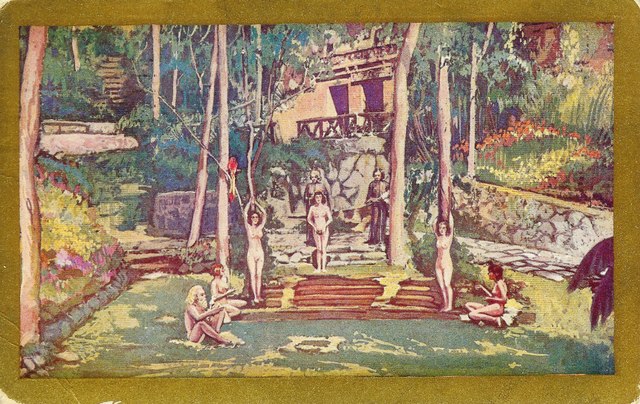 older nudists pics old america san diego garden wednesday postcard gardens zoro exposition