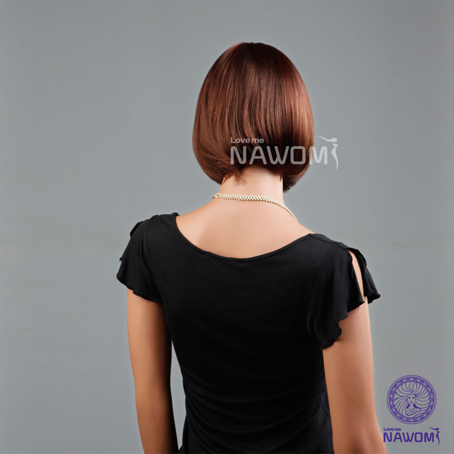 bang mature lady short hair mature hot bang brown bob store product straight attractive light selling wsphoto