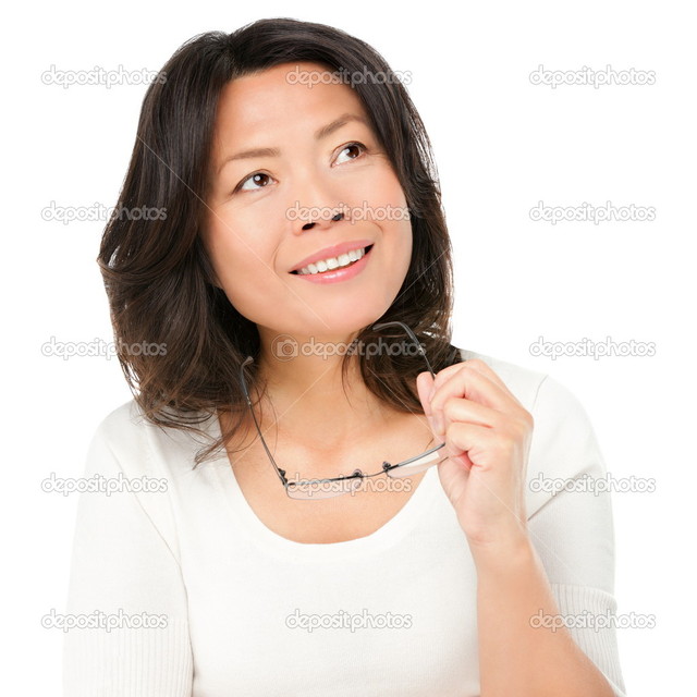 mature asian mature woman photo asian depositphotos stock thinking
