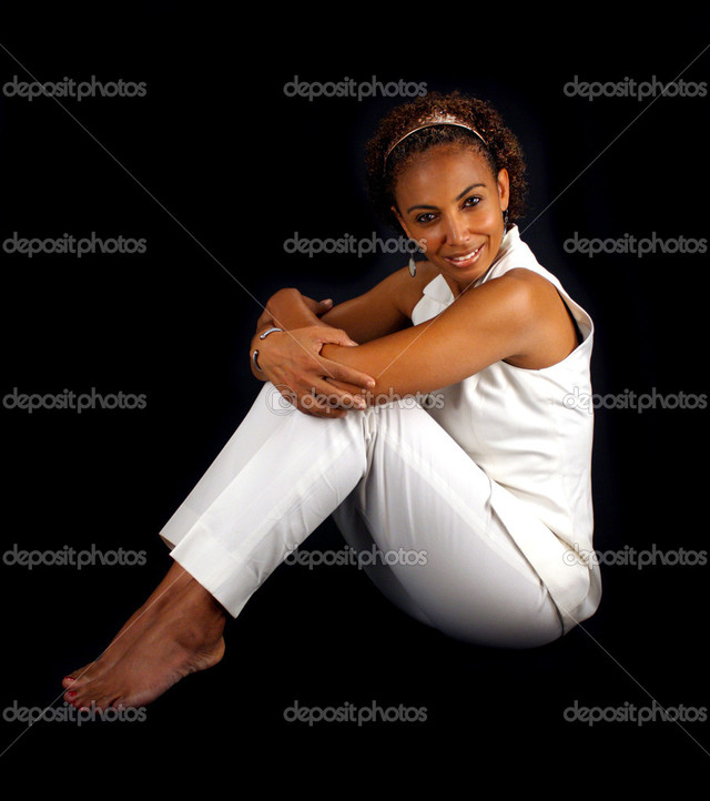 mature black mature woman black photo beautiful sitting depositphotos stock