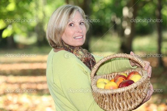 mature blonde mature woman blonde photo depositphotos stock orchard