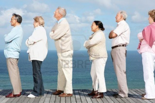 mature group mature group photo logos standing friends hands queue folded wooden plank outd