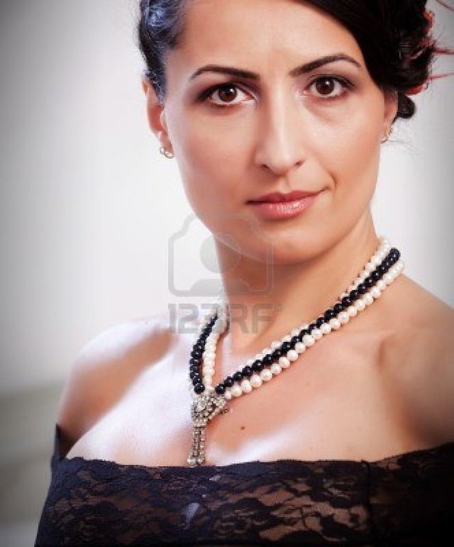 mature lingerie mature woman black photo lingerie necklace portrait blanarum focus