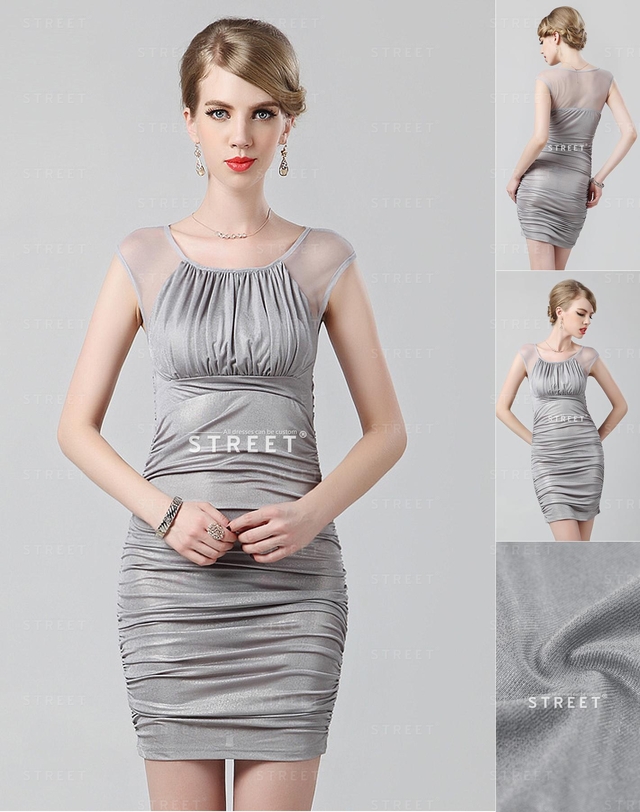 mature party mature party sexy long plus neck dress grey size cocktail scoop productimg ruched lcfs merge