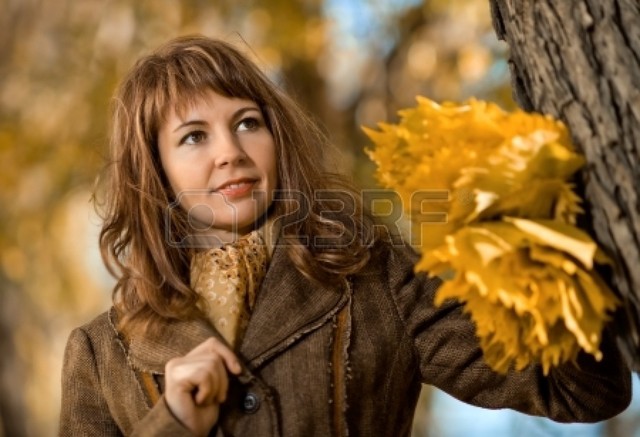 outdoor mature mature woman photo beautiful outdoor park portrait day horizontal tankist autumnal