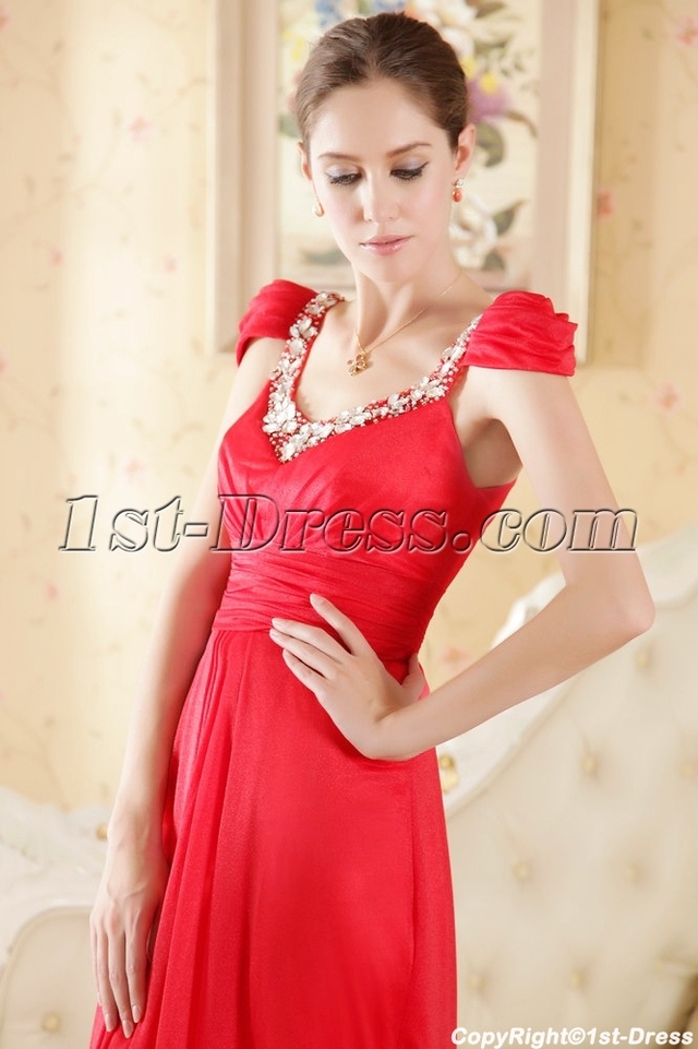 red mature mature beautiful source red one dress gowns cap bridal shoulder sash sleeves