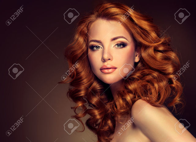 redhead mature hair woman girl photo model red head long curly stock trendy edwardderule