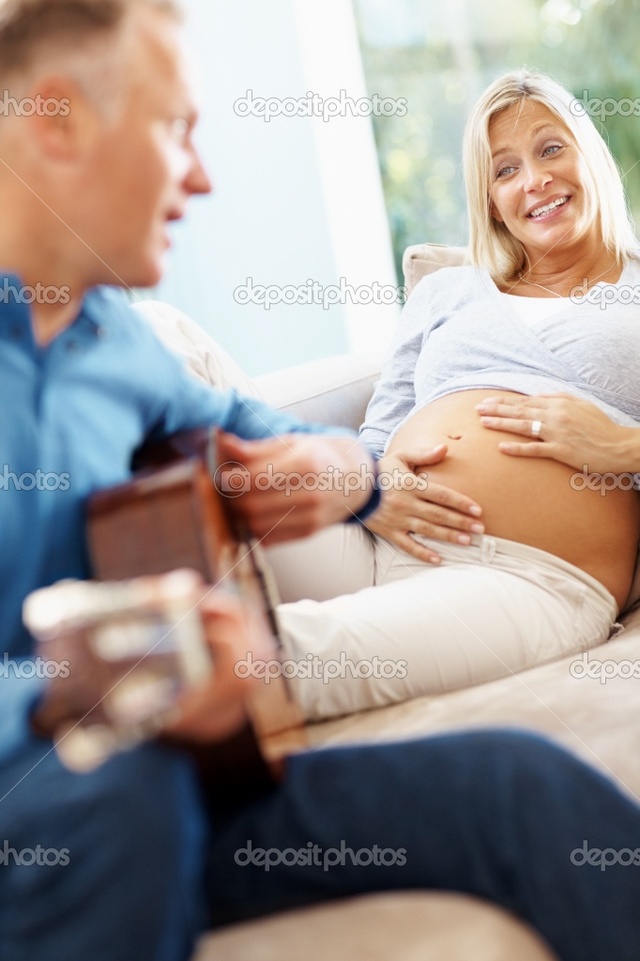 wife mature pic mature wife photo man playing pregnant his depositphotos stock guitar