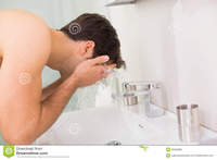 bathroom free man old porn shirtless young man washing face bathroom side stock photo
