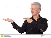 man mature porn mature man pointing his finger white background fingers black