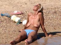 mature series porn voyeur porn topless blonde saggy beach mature photo