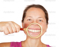 older lady porn media original teeth older lady through magnifier isolated white background