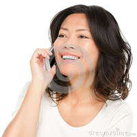 asian mature pics asian mature woman talking mobile phone royalty free stock photography