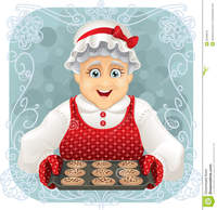 granny pics granny baked some cookies vector illustration happy holding freshly tray type eps compatible stock photo funny cartoon old grandma