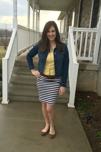 hot mom pics striped real mom style pencil skirt whatiwore