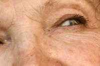 mature close up mature woman face close rgb researcher using chicken feet prevent crows