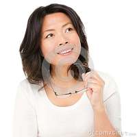 mature image thinking mature asian woman royalty free stock