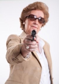 mature lady photos franckito mature lady sunglasses gun hand photo