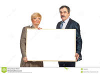 mature people porn mature business people hold blank banner