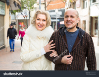 mature wife pix stock photo mature husband blonde wife having walk together outdoors pic