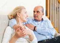 mature wife pix jackf happy elderly man flirting mature wife hug together home interior stock photo