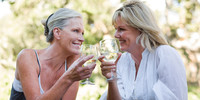 mature wives photos mature female friends toasting each facebook healing nature friendship