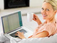 mature women photo photodune pretty mature woman having cup coffee using laptop foods that help women focus