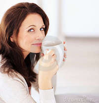 middle age mature porn portrait happy woman drinking coffee stock mature cup