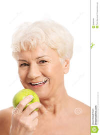 nude old women photos nude old woman holding apple isolated white stock