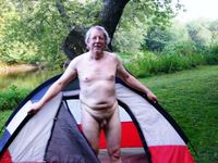 older nudists pics mature naturist man camping