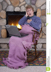 purple porn mature mature senior woman shock surprise laptop computer stock photos