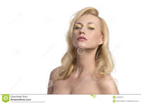 sexy naked pictures of women blonde woman colorful make portrait sexy long natural hair style naked shoulders stock photos