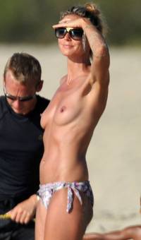 topless mom pictures photos heidi klum topless beach mom hard work photo