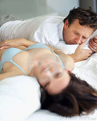 wife mature pic mature man sleeping besides wife bed royalty free stock photography