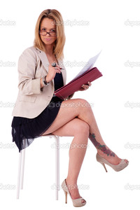 beautiful mature depositphotos beautiful mature woman secretary seated bench reading some documents isolated white studio shot stock photo