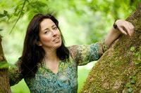 beautiful mature smithore woman posing near tree trunk verdant park stock photo mature beautiful