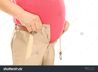 big mature stock photo mature man belly struggling put pants isolated white background pic