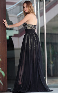 black mature nimg efa floor length strapless line black mature evening dresses bridesmaids dress products search