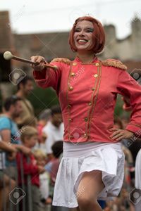 france mature allg aurillac france august mature majorette holding twirling baton international stre stock photo